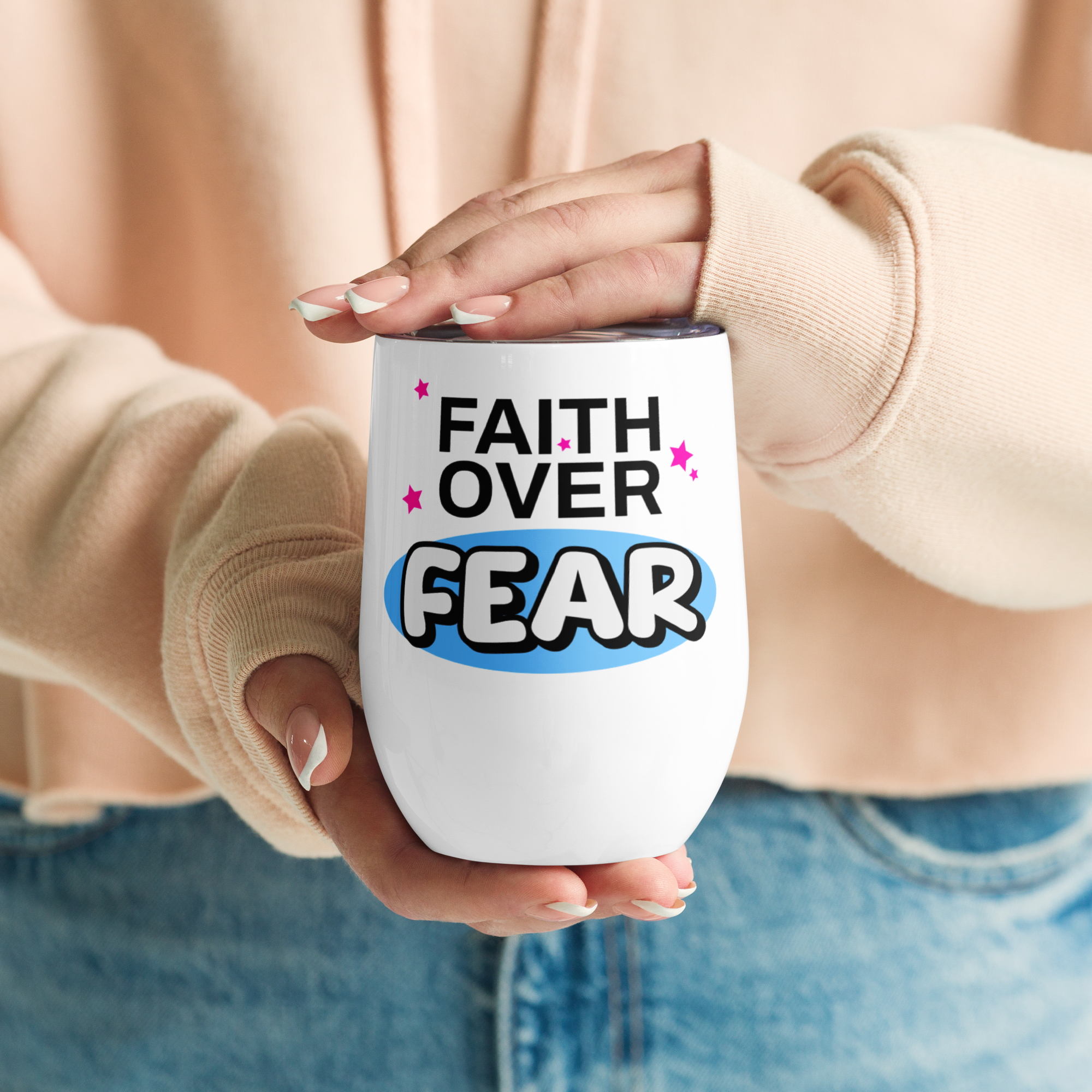 Faith Never Fails Wine Tumbler