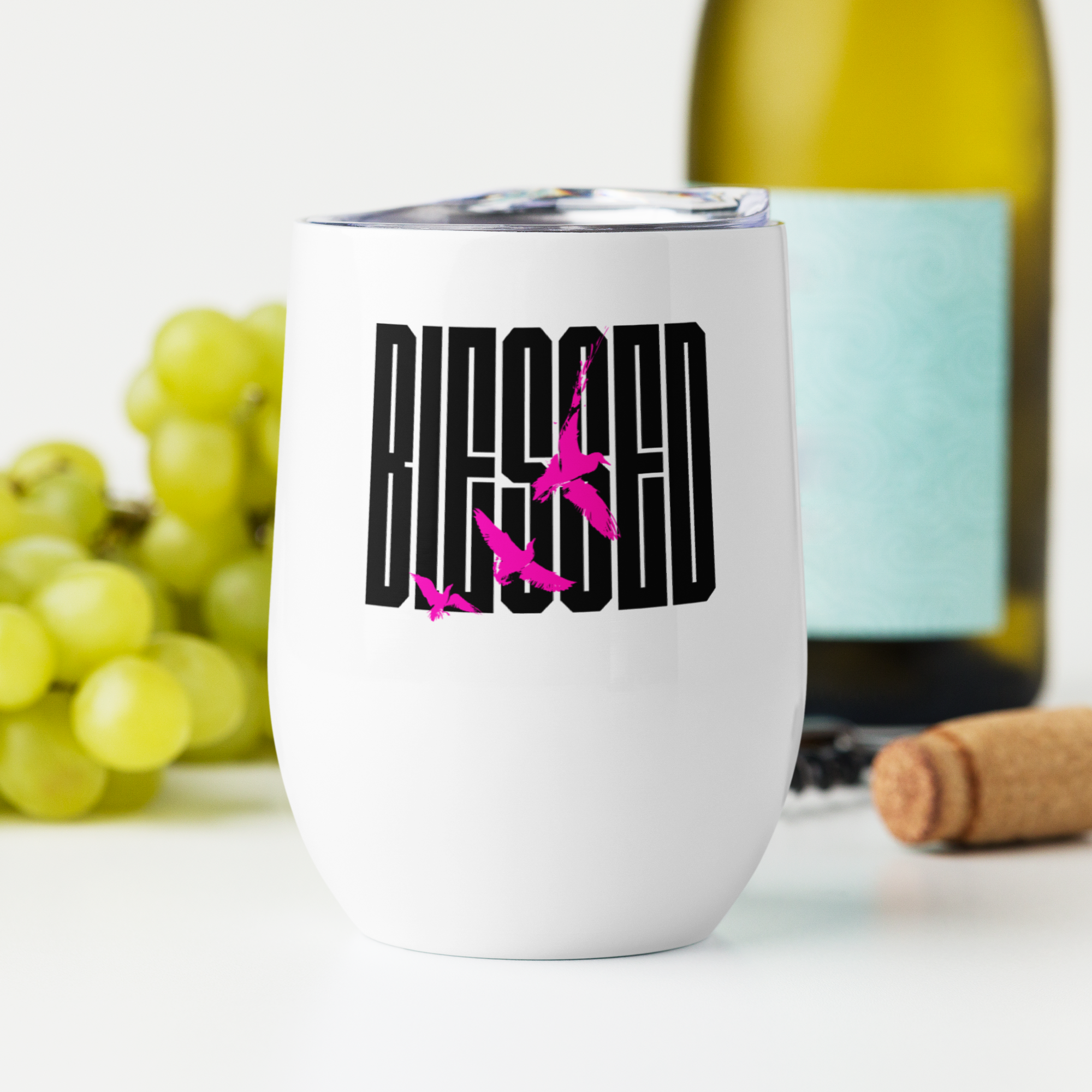 Blessed Doves Wine Tumbler