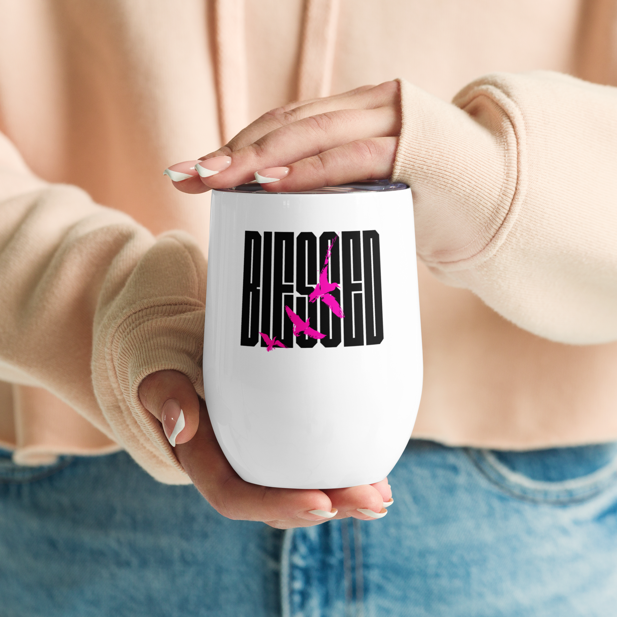 Blessed Doves Wine Tumbler