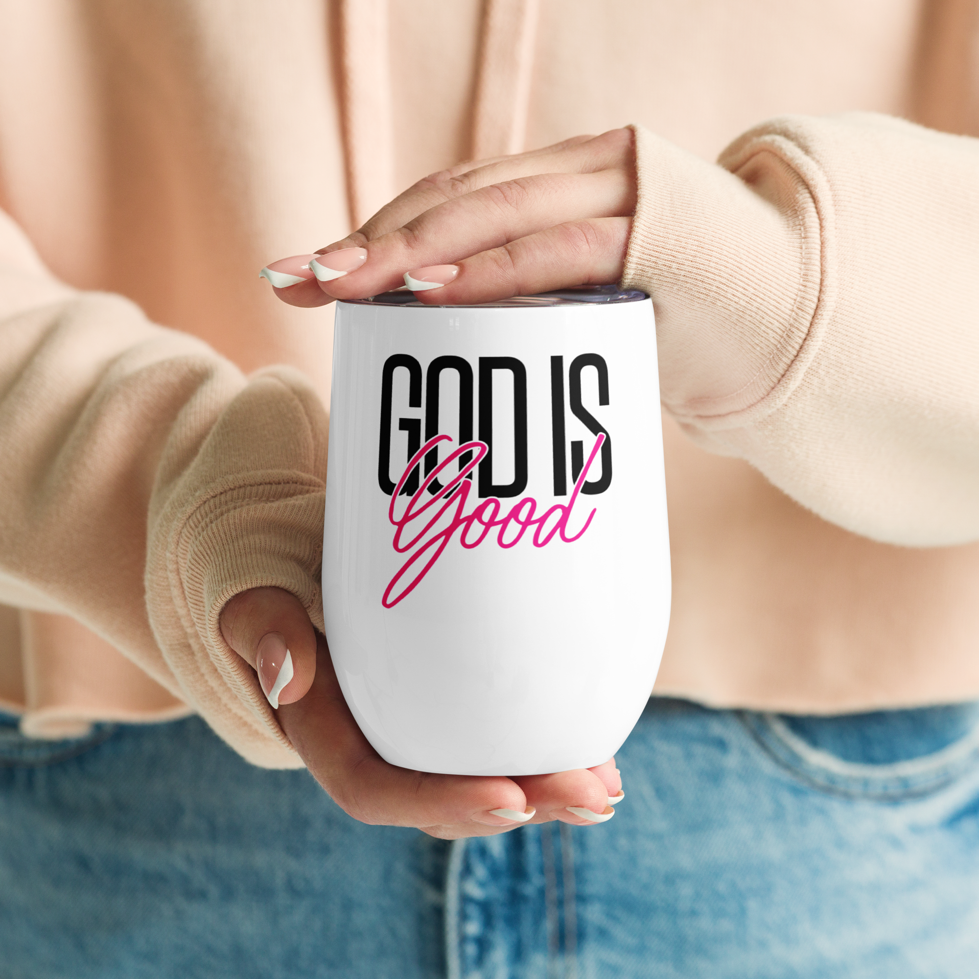 God Is Good Wine Tumbler