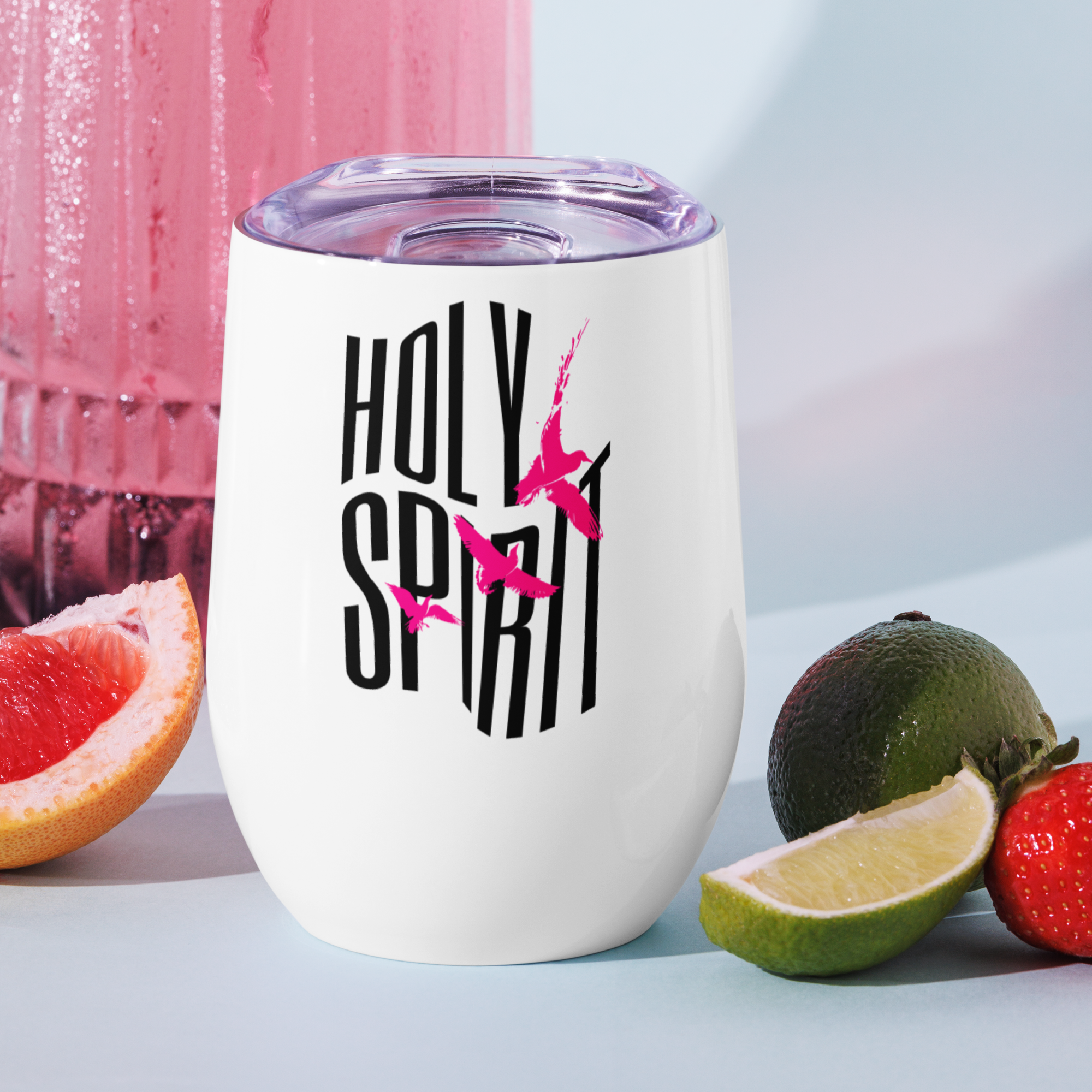 Holy Spirit Doves Wine Tumbler