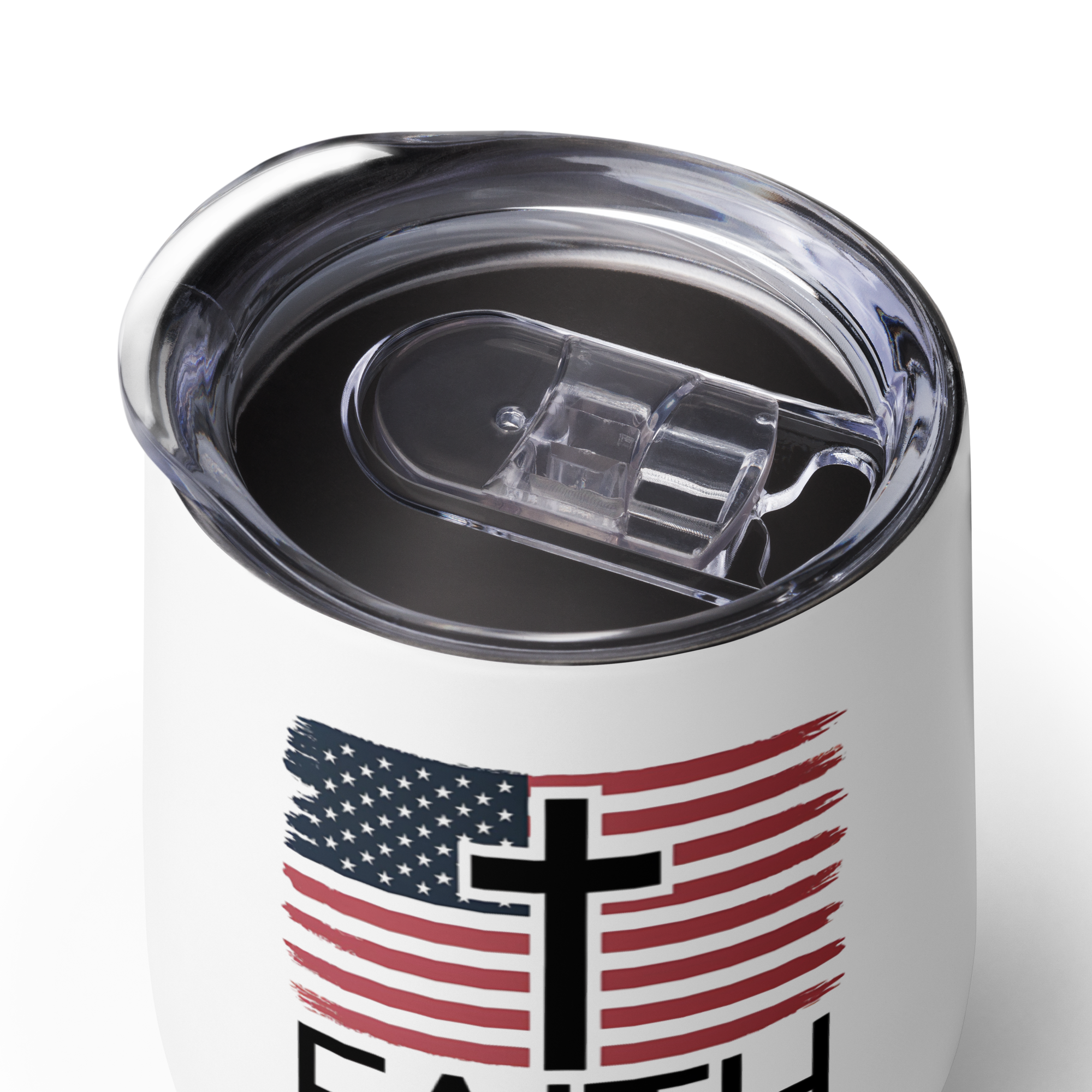 Faith Over Fear Flag Wine Tumbler