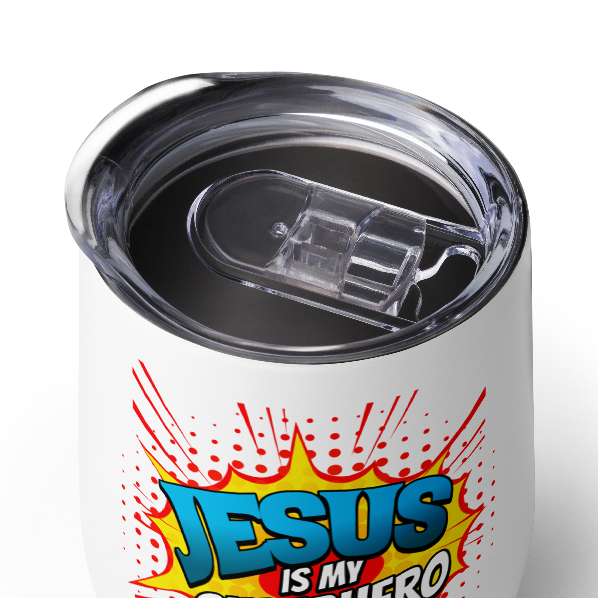 Jesus Is My Super Hero Wine Tumbler